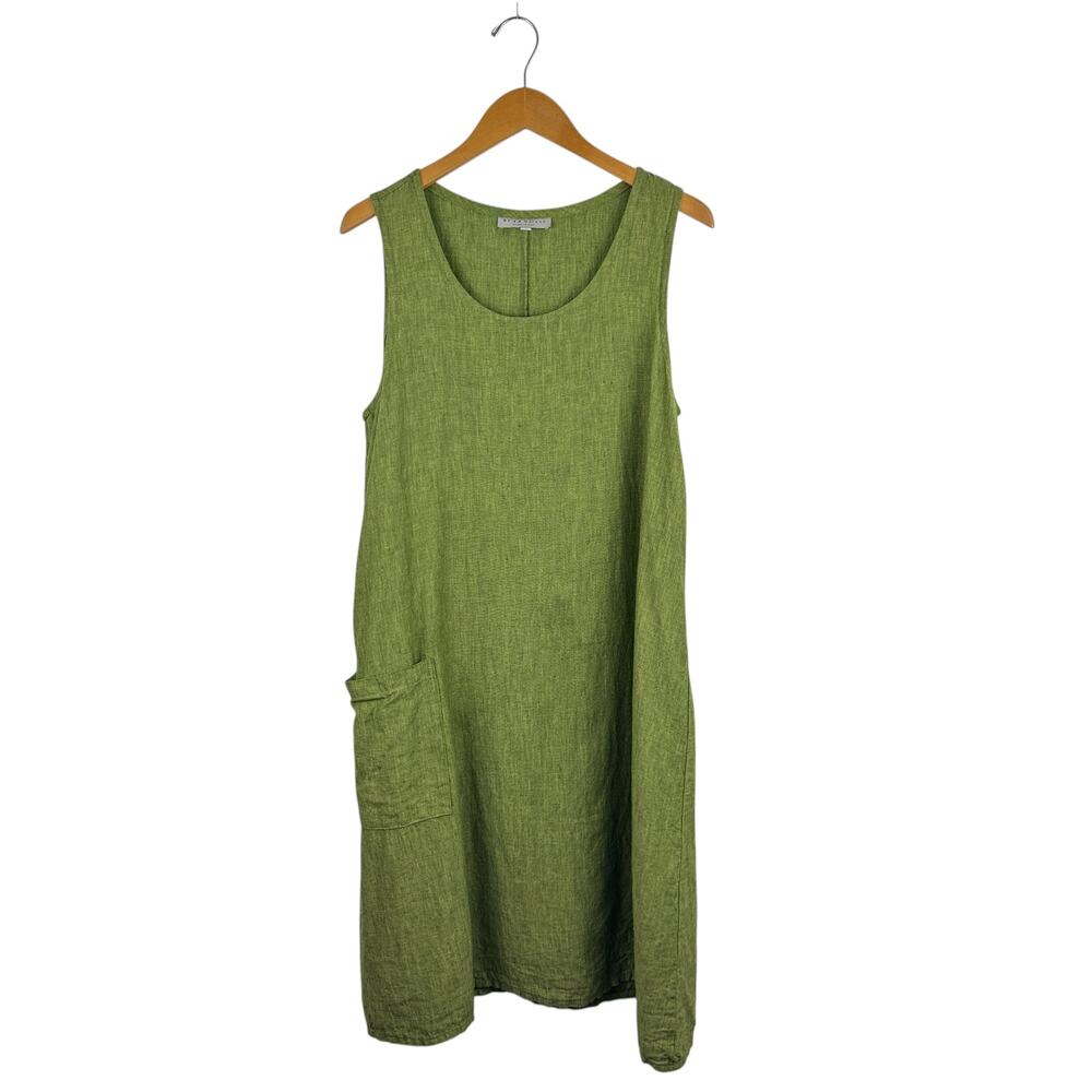 Bryn Walker Green Linen Midi Dress